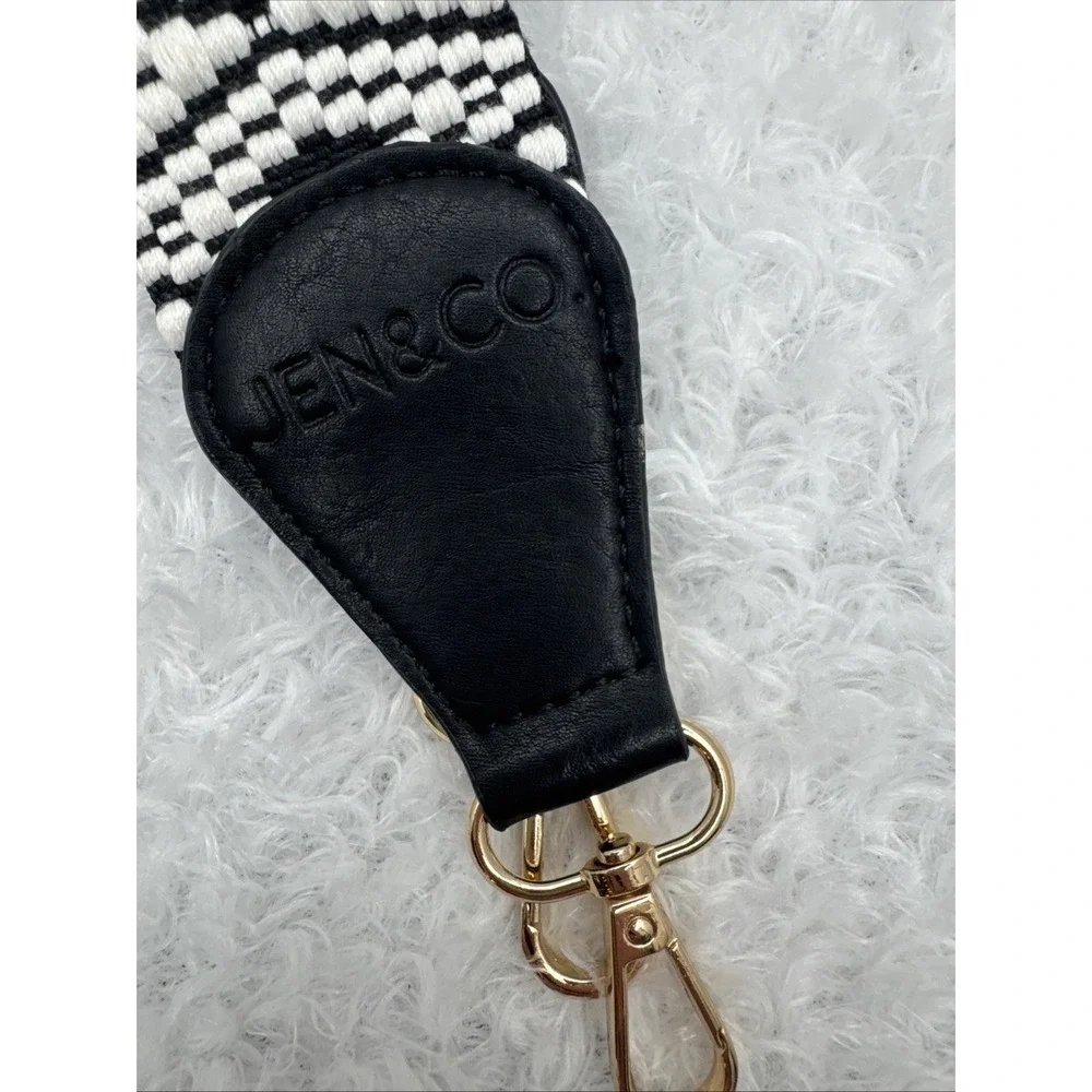 Jen & Co. Adjustable Guitar Strap or Handbag Strap NEW Black & White Chevron